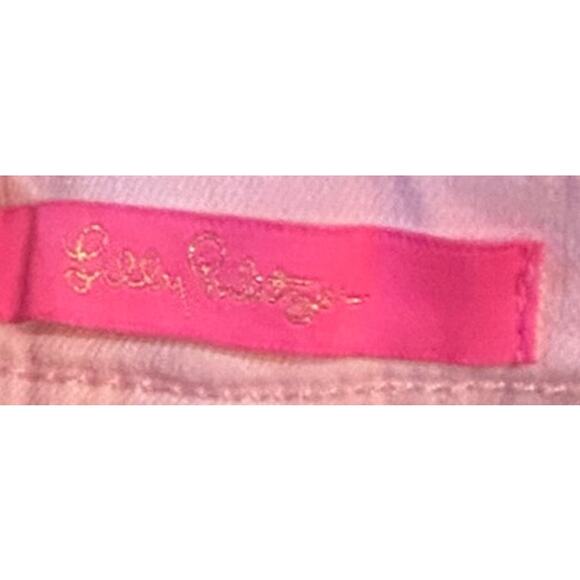 Lilly Pulitzer Colette Denim Skort Skirt Calla Lilly Pink Button Womens Size 12 - Picture 11 of 13